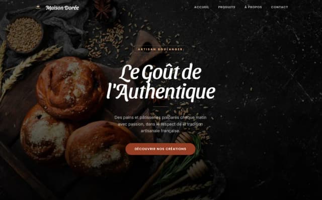 Exemple de site internet professionnel pour boulangerie créé par ArtisanForge